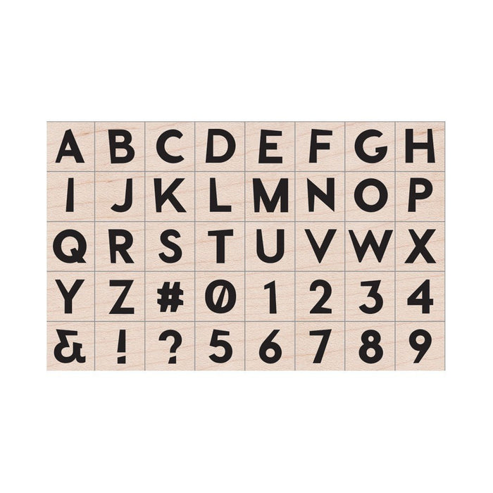 Modern Uppercase Letters Woodblock Stamp