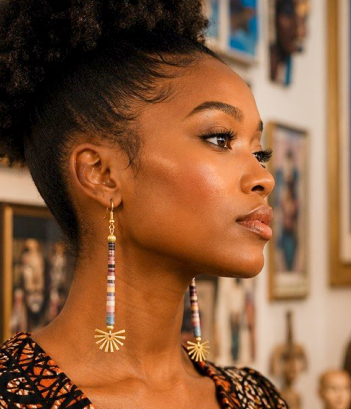 Multicolor Artisan Fan Drop Earrings