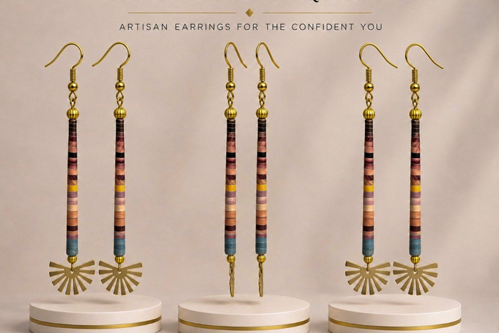 Multicolor Artisan Fan Drop Earrings