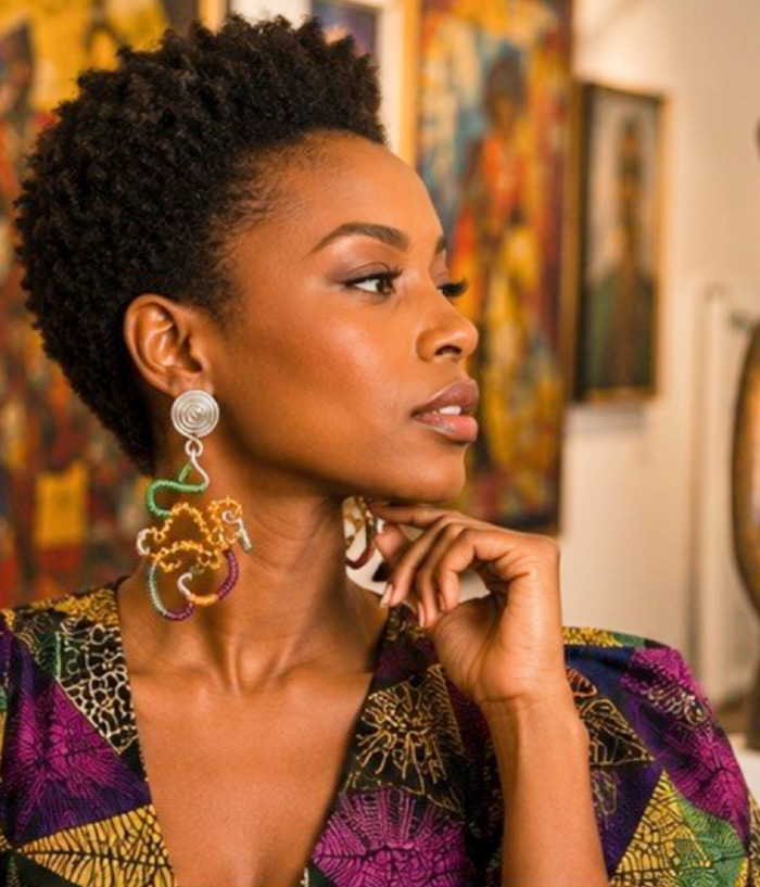 Multicolor Sculptural Wire Art Clip-On Earrings