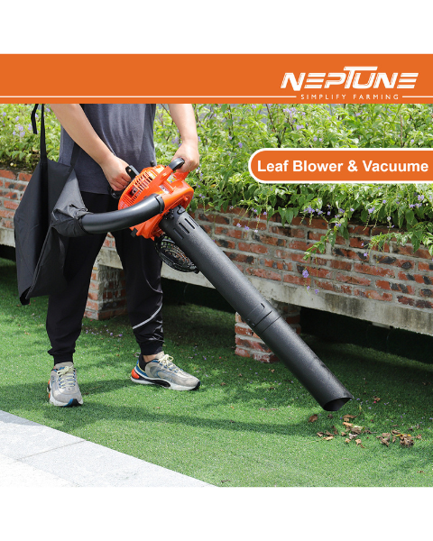 Neptune 3 in 1 Handheld Leaf Blower Vacuum 26 CC Powerful 2-Stroke Petrol Engine, 50 ltr Reusable Collection Bag