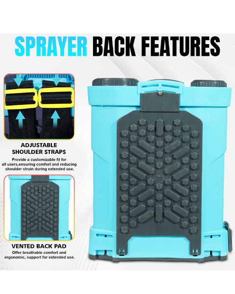 Neptune Model-12 Knapsack Battery Sprayer 12V 8Amp, 20L Tank, Telescopic Lance with 4 Nozzles