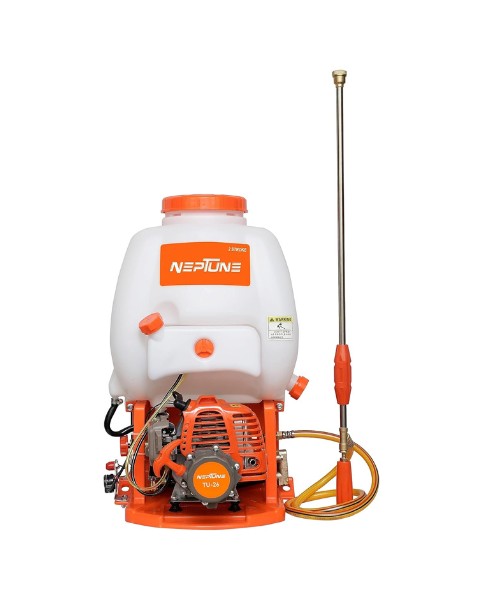 Neptune Model-608 Knapsack Power Sprayer, 2-Stroke 26CC Petrol Engine, 16L Tank, 2 Types Spray Guns Included