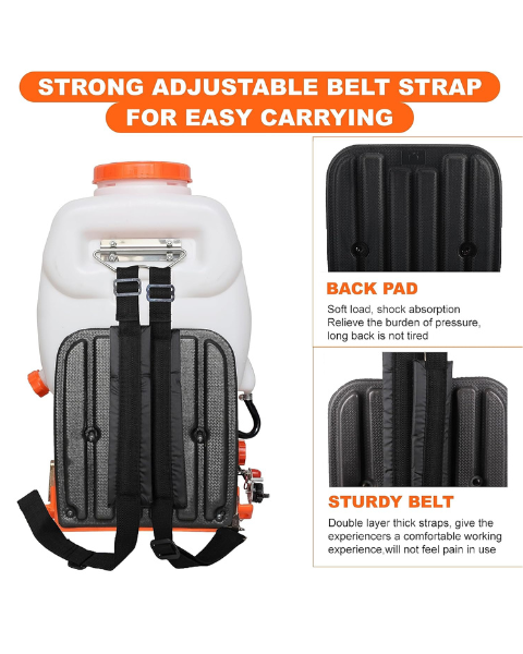 Neptune Model-608 Knapsack Power Sprayer, 2-Stroke 26CC Petrol Engine, 16L Tank, 2 Types Spray Guns Included