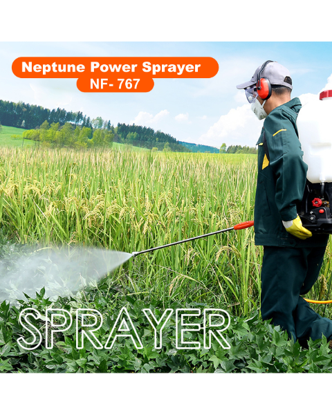 Neptune Model-767 4-Stroke Knapsack Power Sprayer | 31CC Petrol Engine | 25-Litre Tank Capacity