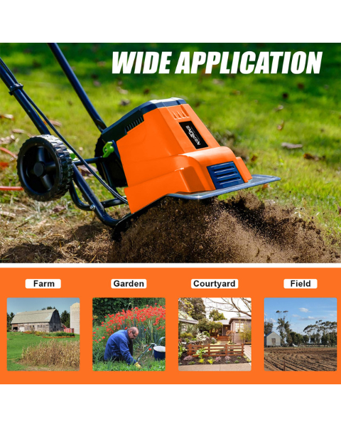 Neptune NC-41E 1500 W Electric Portable Mini Garden Tiller Cultivator, Weeder with 6 Blades