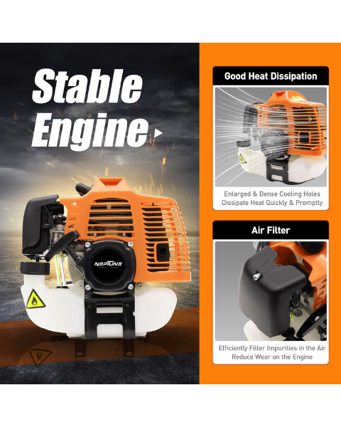 Neptune NC-52B 52CC Mini Cultivator | 2-Stroke Petrol Rotavator | High Carbon Steel Blades