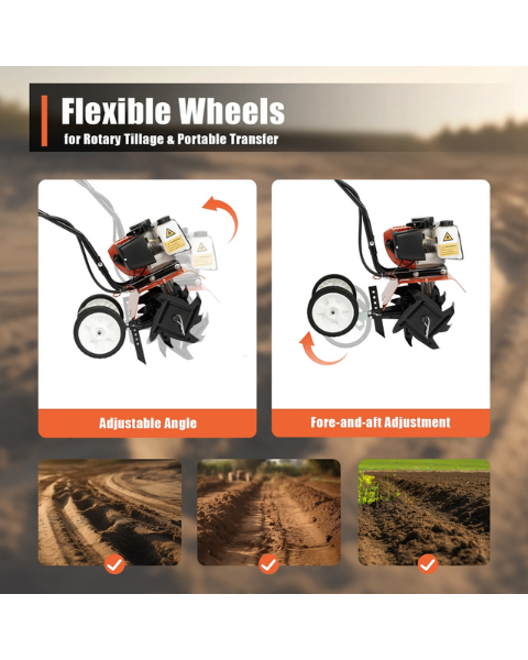 Neptune NC-52B 52CC Mini Cultivator | 2-Stroke Petrol Rotavator | High Carbon Steel Blades