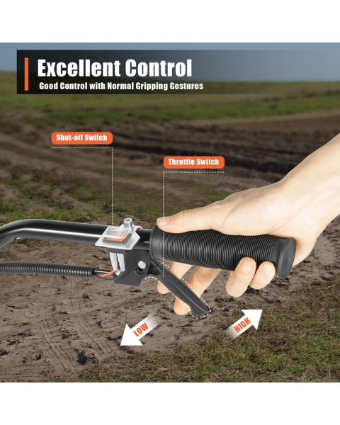 Neptune NC-52B 52CC Mini Cultivator | 2-Stroke Petrol Rotavator | High Carbon Steel Blades