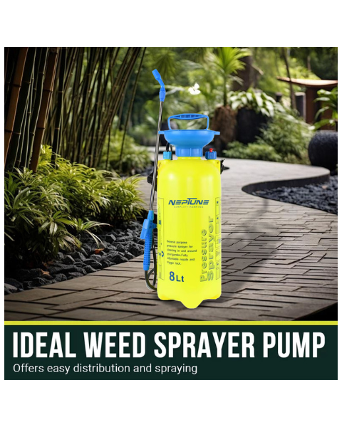 Neptune NF 8L Hand Operated Multi-Purpose Compression Sprayer | Adjustable Shoulder Strap, Pressure Relief Valve