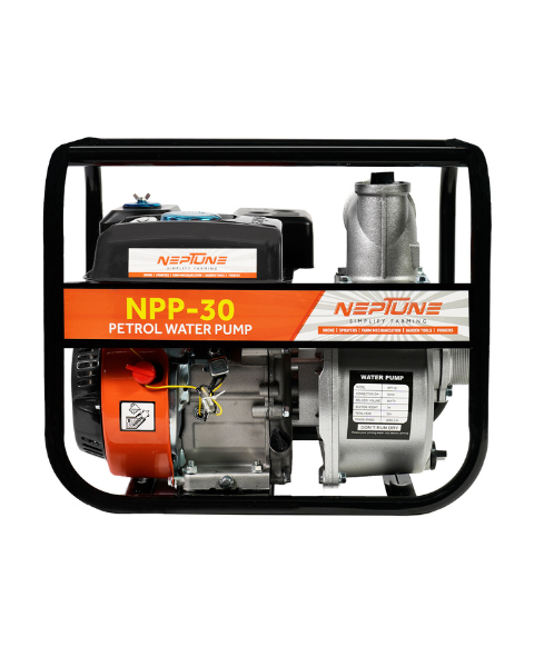 Neptune NPP-30 Portable Water Pump | 6.5HP, Heavy 4 Stroke 196CC Petrol Engine Powerful 3600RPM