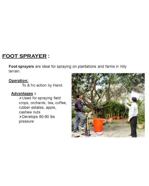 Neptune Portable Foot Sprayer Detachable Pressure Vessel With High Capacity Suitable For Field Crops, Orchard, Coconut & Tall Trees