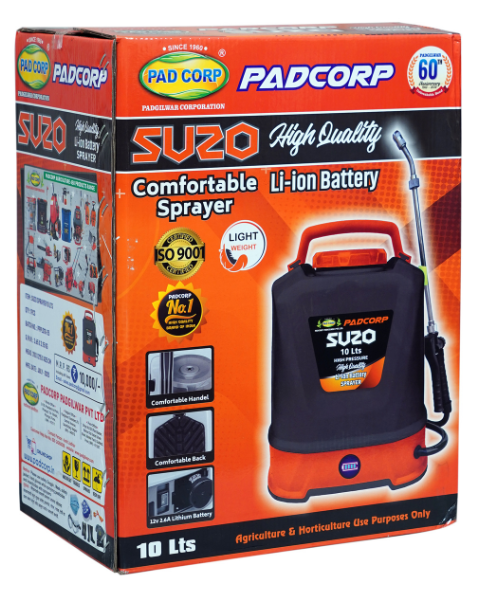 PAD Corp Suzo 10L Battery Sprayer – Lithium Battery with Adjustable Control & Easy Use