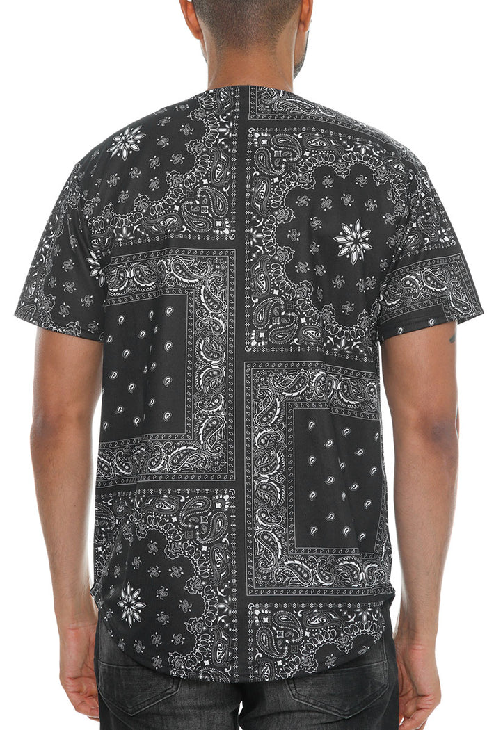 Paisley Print Baseball Jersey