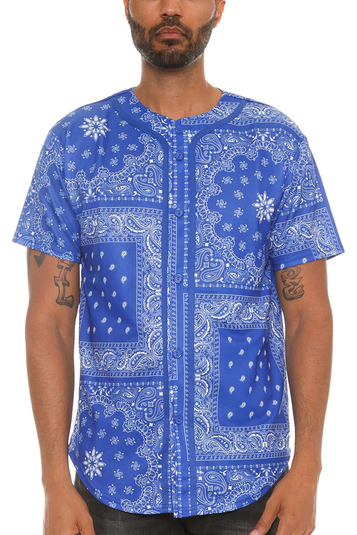 Paisley Print Baseball Jersey