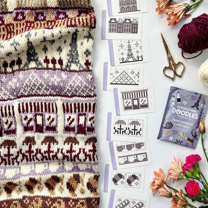 Paris Doodle Deck - Destination Doodle Series (13 Charts) | Pacific Knit Co - This is Knit