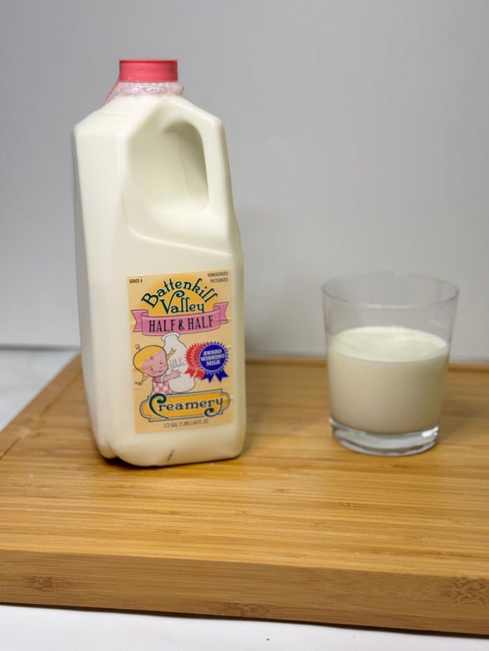 PLASTIC 1/2 Gallon Half & Half Battenkill Valley Creamery