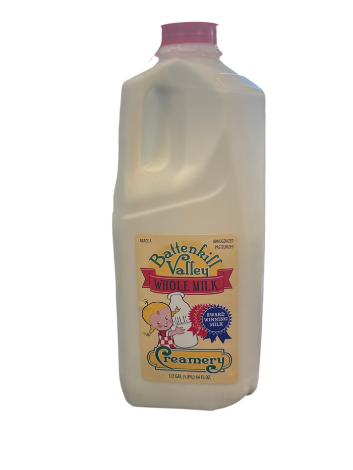PLASTIC Whole 1/2 Gallon Battenkill Valley Creamery