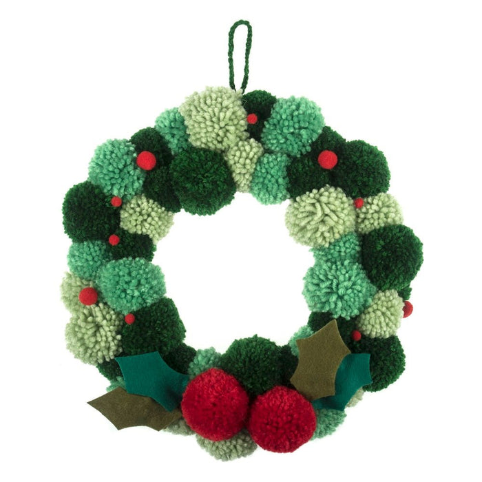 Pom Pom Wreath Kit - Green | Trimits - This is Knit