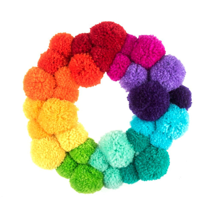 Pom Pom Wreath Kit - Rainbow | Trimits - This is Knit