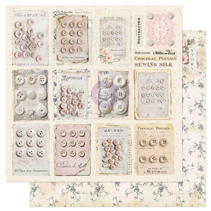 Prima Buttons & Keepsakes by Frank Garcia 6 x 6" Paper Pad