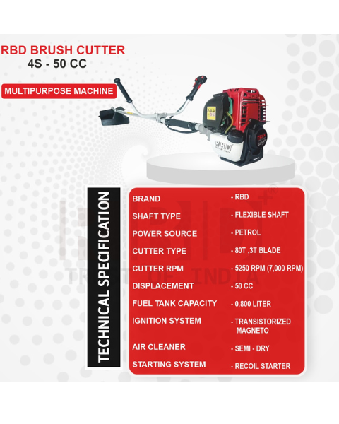 RBD 50cc Side Pack Brush Cutter Without Attachments