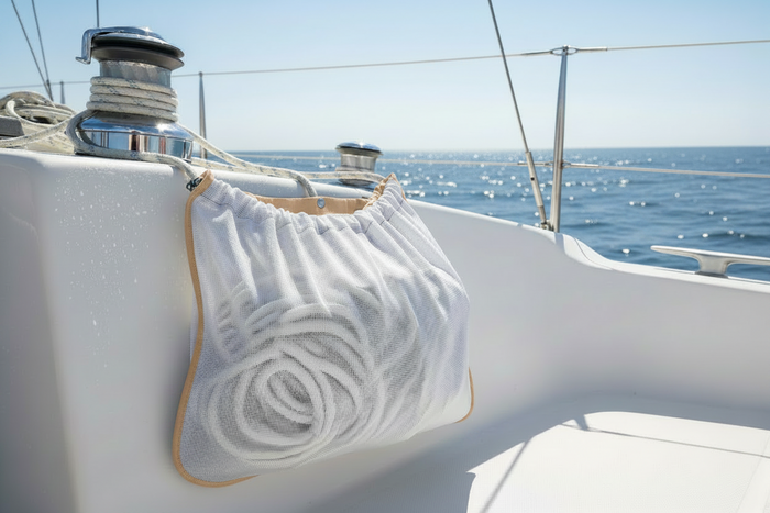 Sheet Bag on boat hull in Tan
