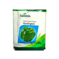 Seminis Hybrid Sweet Pepper “Huntington” seeds pack, featuring green capsicum image on white and green packaging.