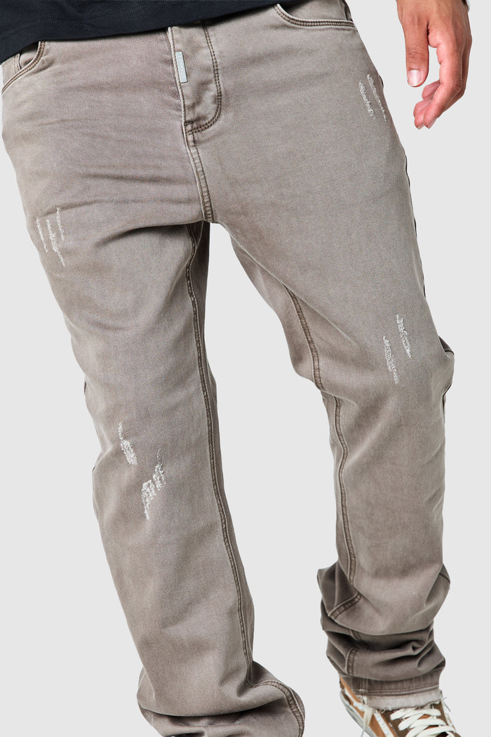 Stacked Jean  - Washed Taupe