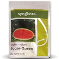 Syngenta Sugar Queen hybrid watermelon seed packet containing 50g of seeds, showing a dark green watermelon cut open.