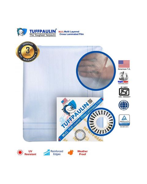 TUFFPAULIN HAY COVERS TARPAULIN-TIRPAL 200GSM (40FTX40FT, TRANSPARENT)