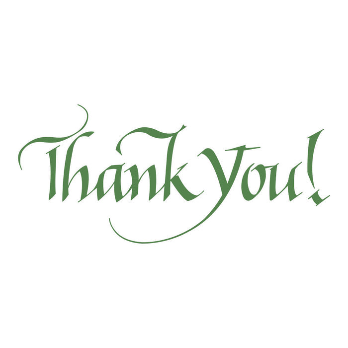 Upright Italic Thank You! Press + Foil Plate by Paul Antonio