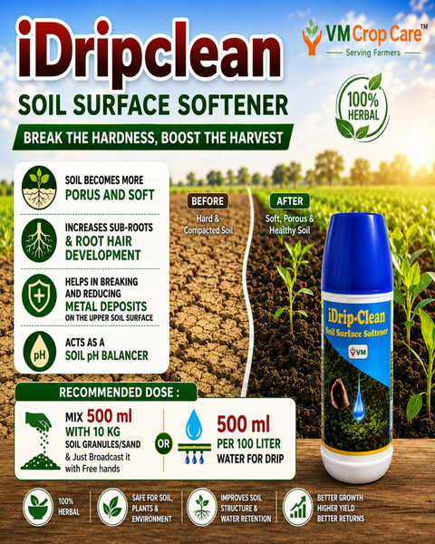 VM CropCare iDrip-Clean – 100% Natural Drip Cleaner & Soil Softener