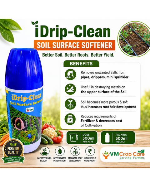 VM CropCare iDrip-Clean – 100% Natural Drip Cleaner & Soil Softener
