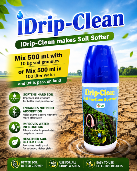 VM CropCare iDrip-Clean – 100% Natural Drip Cleaner & Soil Softener