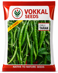 Vokkal Tarak Hybrid Chilli- Green, 16-18cm, Glossy Fruit, High Yield