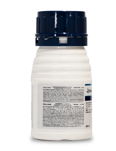 Label on Voliam Flexi Insecticide bottle showing general information details.