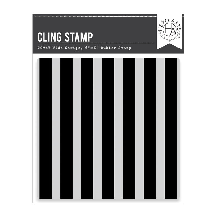 Wide Stripe Bold Print Cling Rubber Stamp