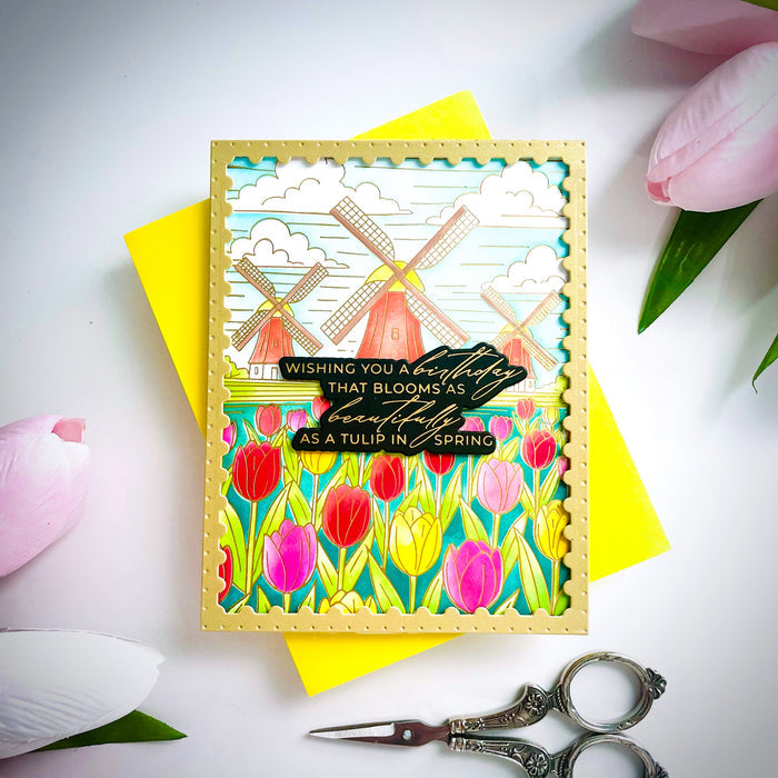 Windmills and Tulips Press + Foil Plate and Stencil Bundle by Yana Smakula