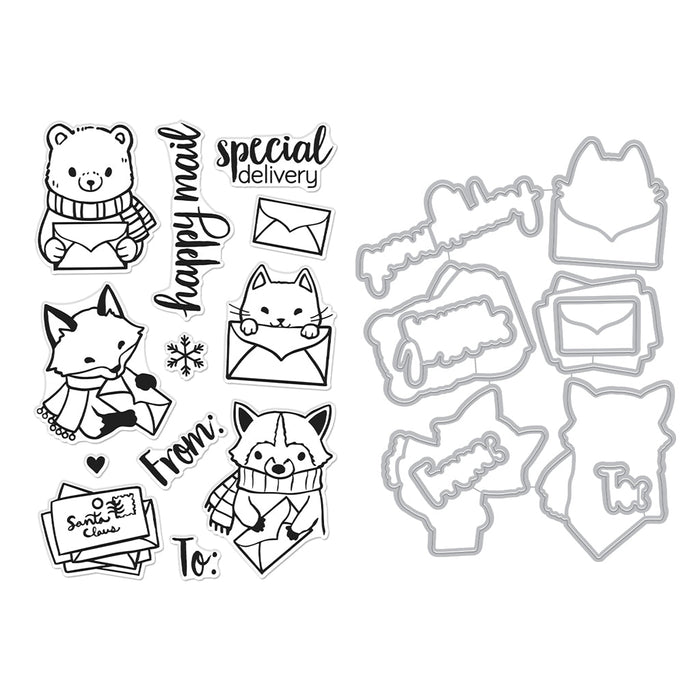Winter Mail Critters Stamp & Cut