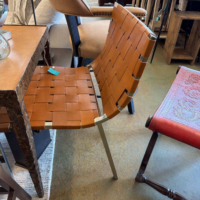 WOVEN LEATHER CHAIR
